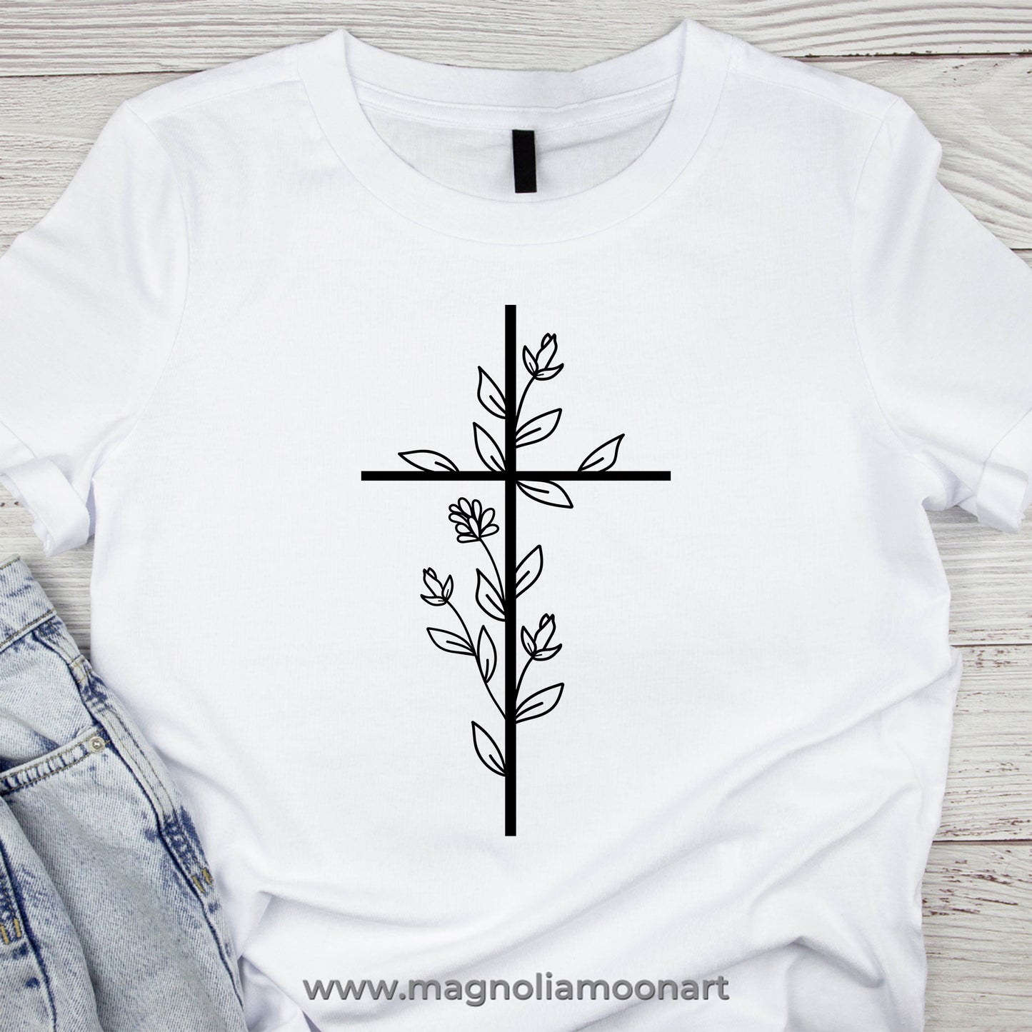 Floral Cross SVG