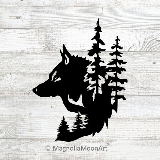Wolf Forest Fantasy SVG