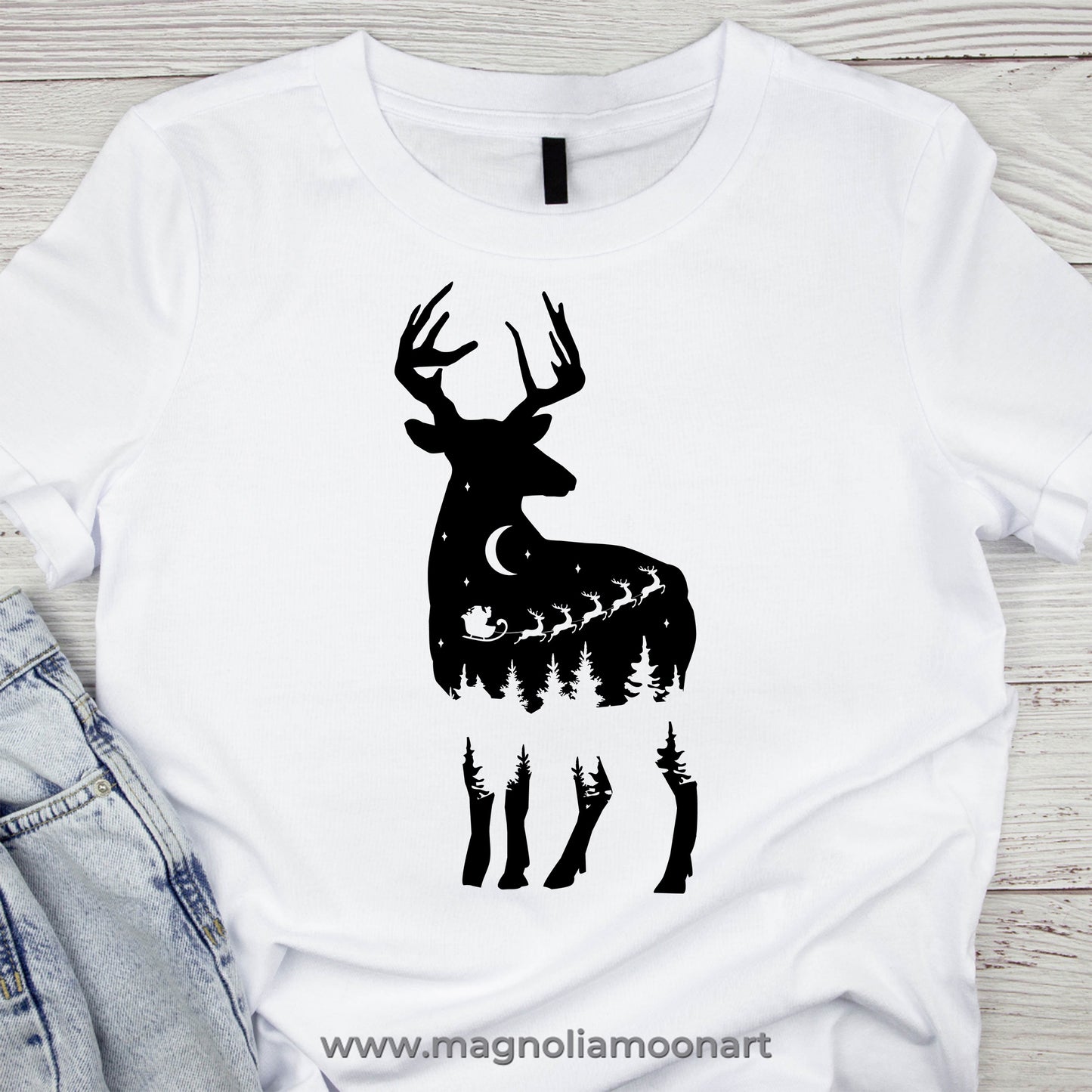 Deer, Stars, Santa Claus SVG