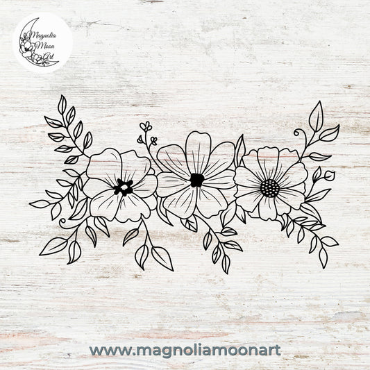 Flower Swag Border SVG