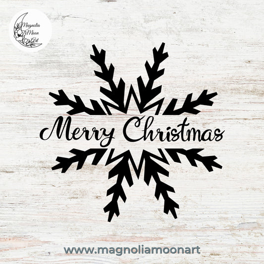 Merry Christmas Snowflake SVG