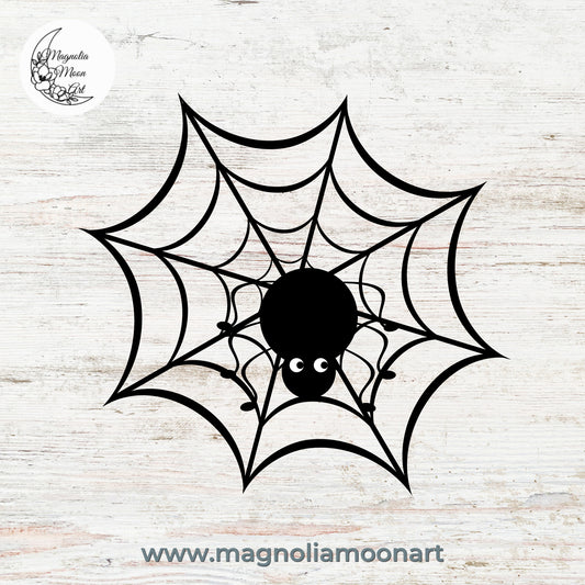Cute Spider on the Web SVG