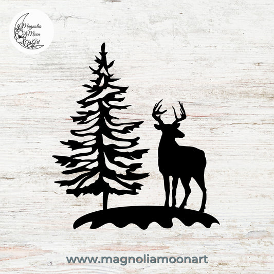 Christmas Deer and Tree SVG