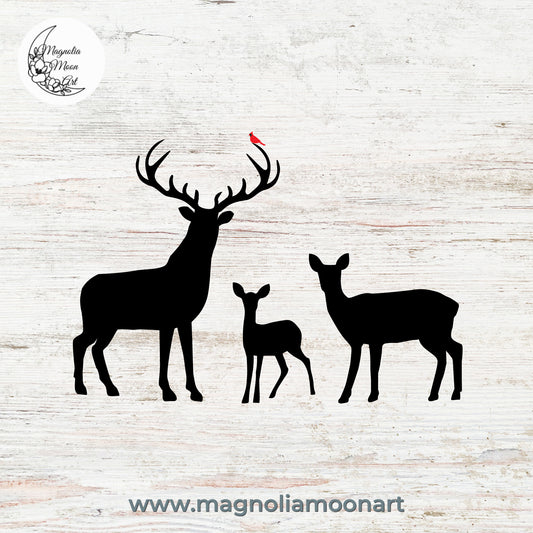 Christmas Deer Family SVG