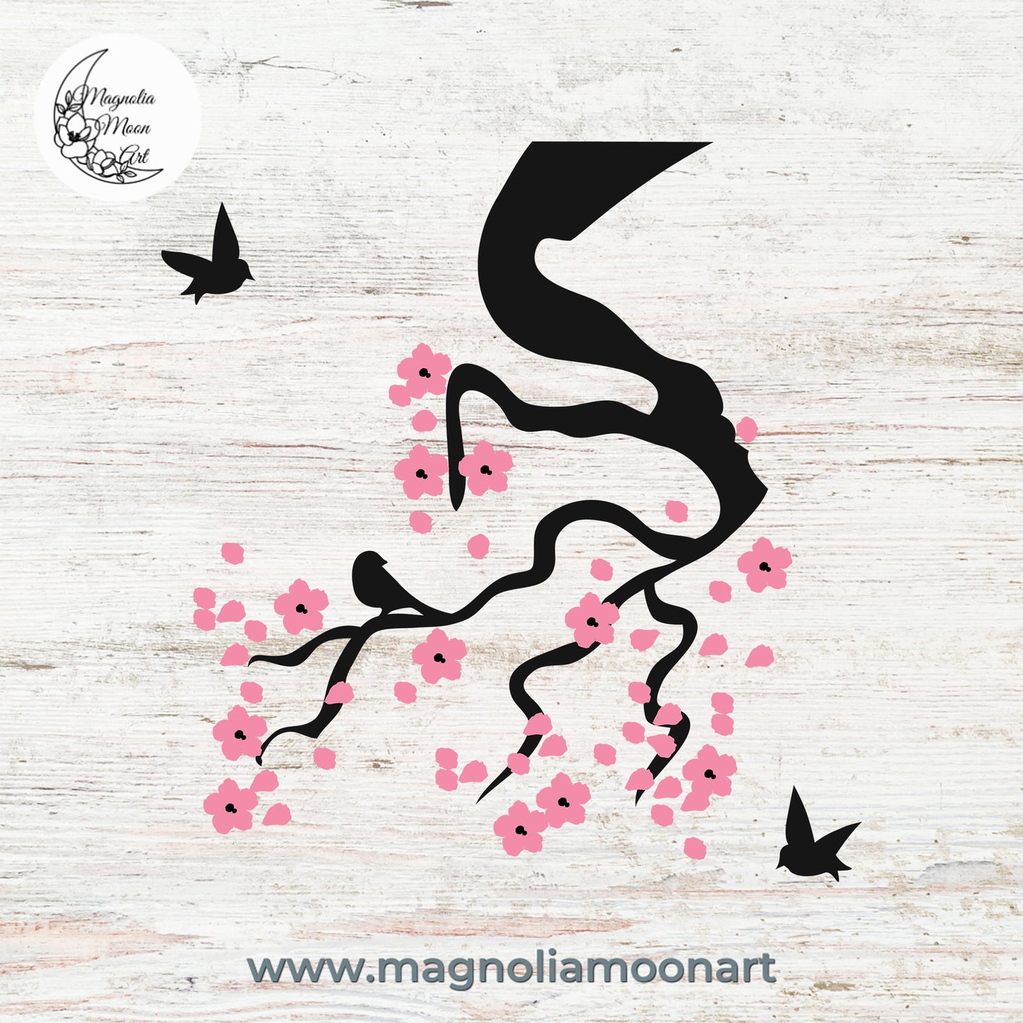 Cherry Blossom with Birds SVG