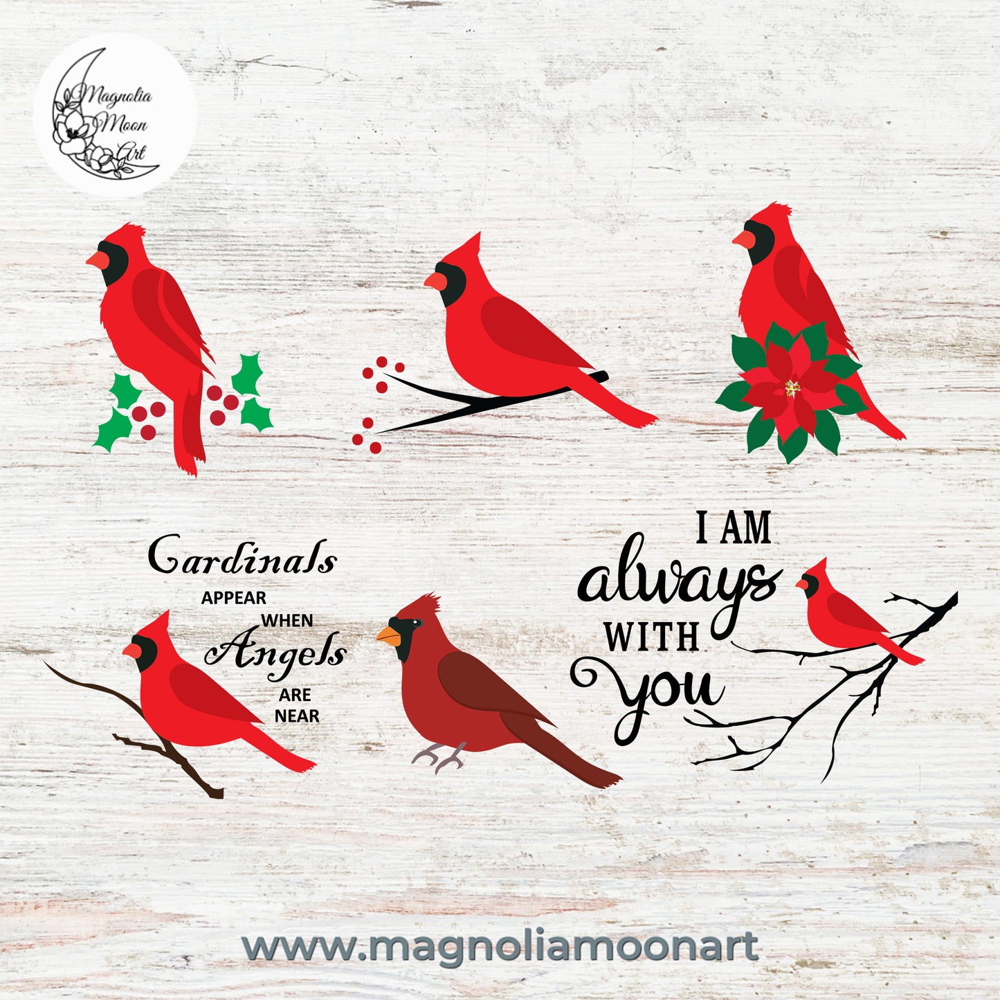 Cardinal Birds SVG