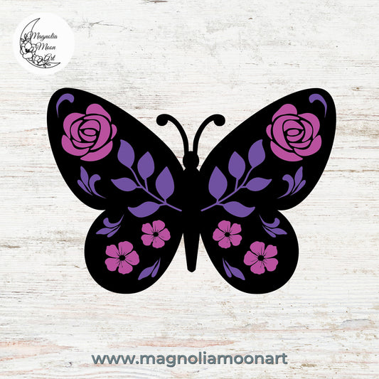 Floral Butterfly SVG
