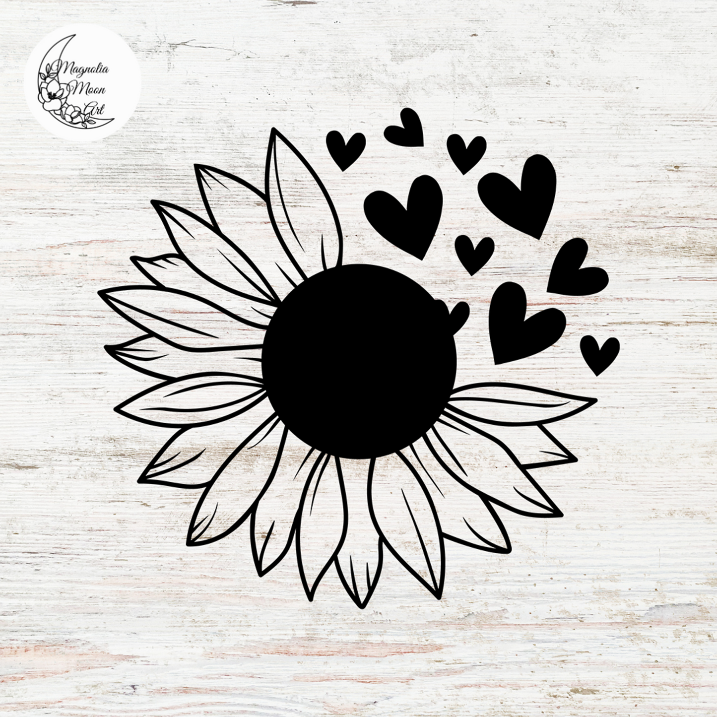 Sunflower with Hearts SVG