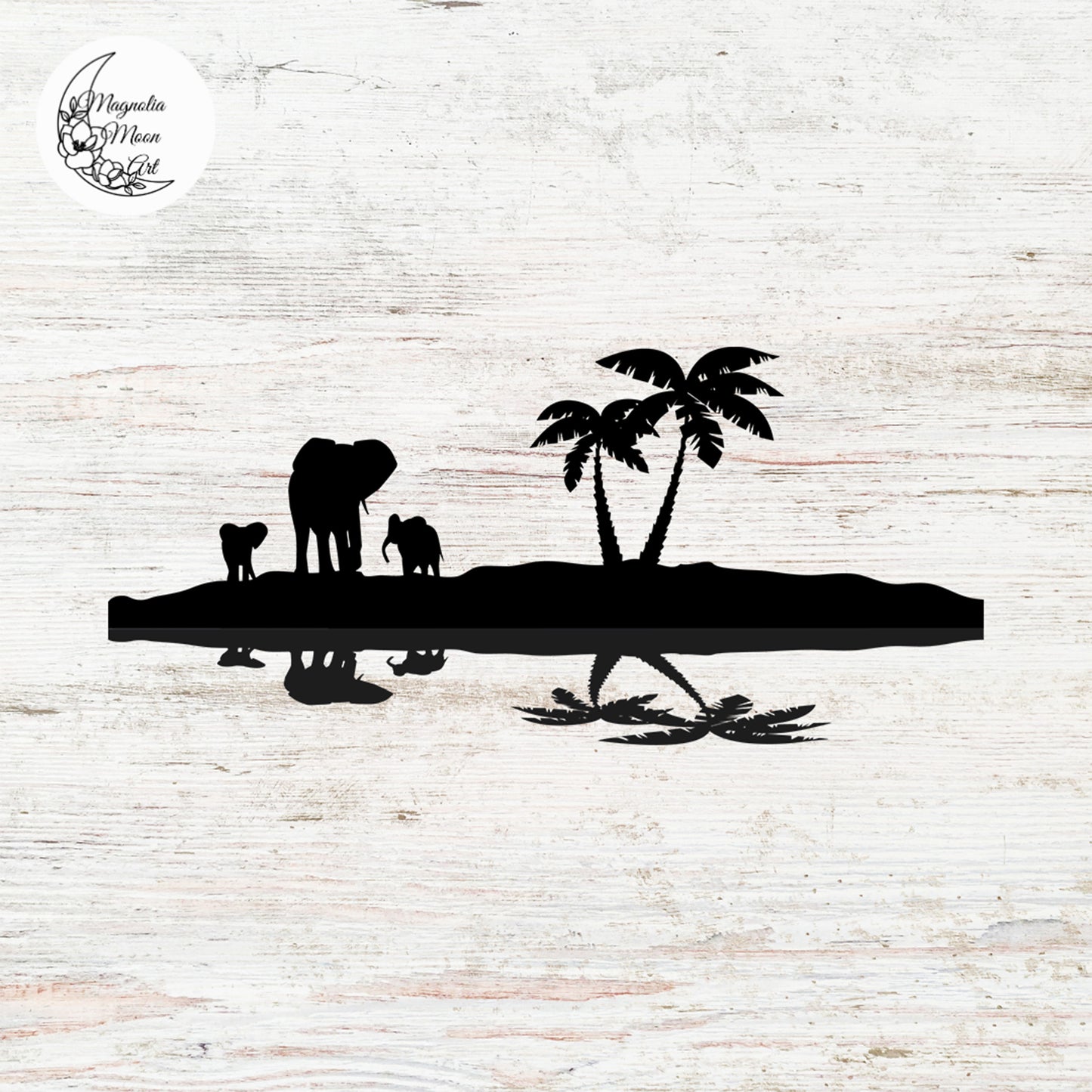 Elephant Family Reflection SVG