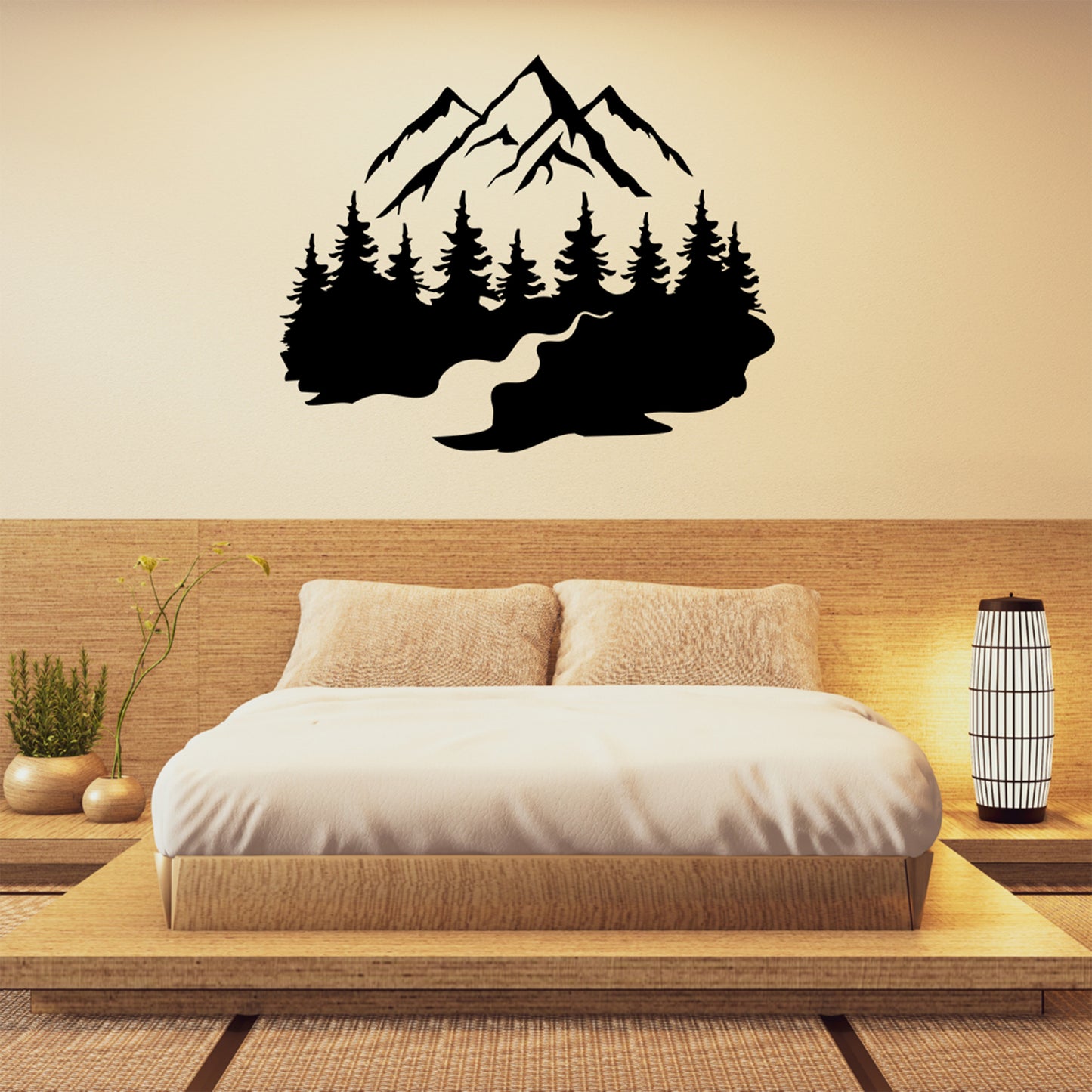 Mountain River Scene SVG