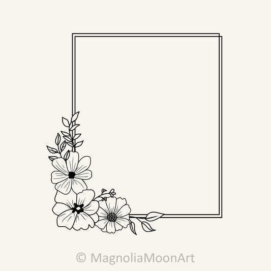 Floral Frame SVG