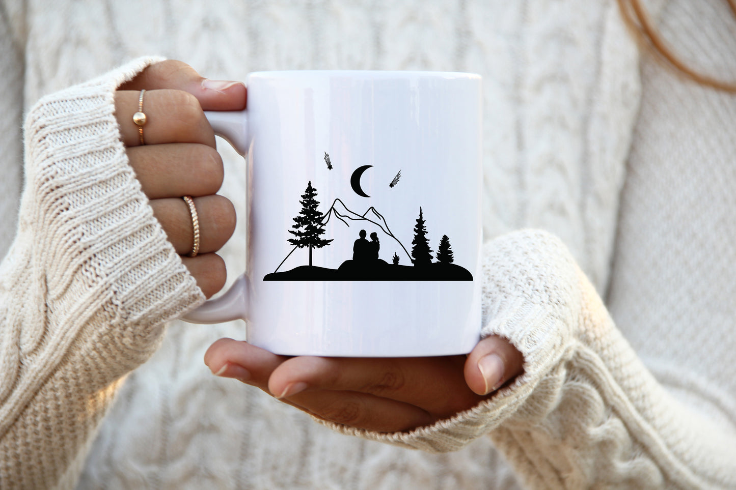 Valentine's Day Couple Camping in the Woods SVG