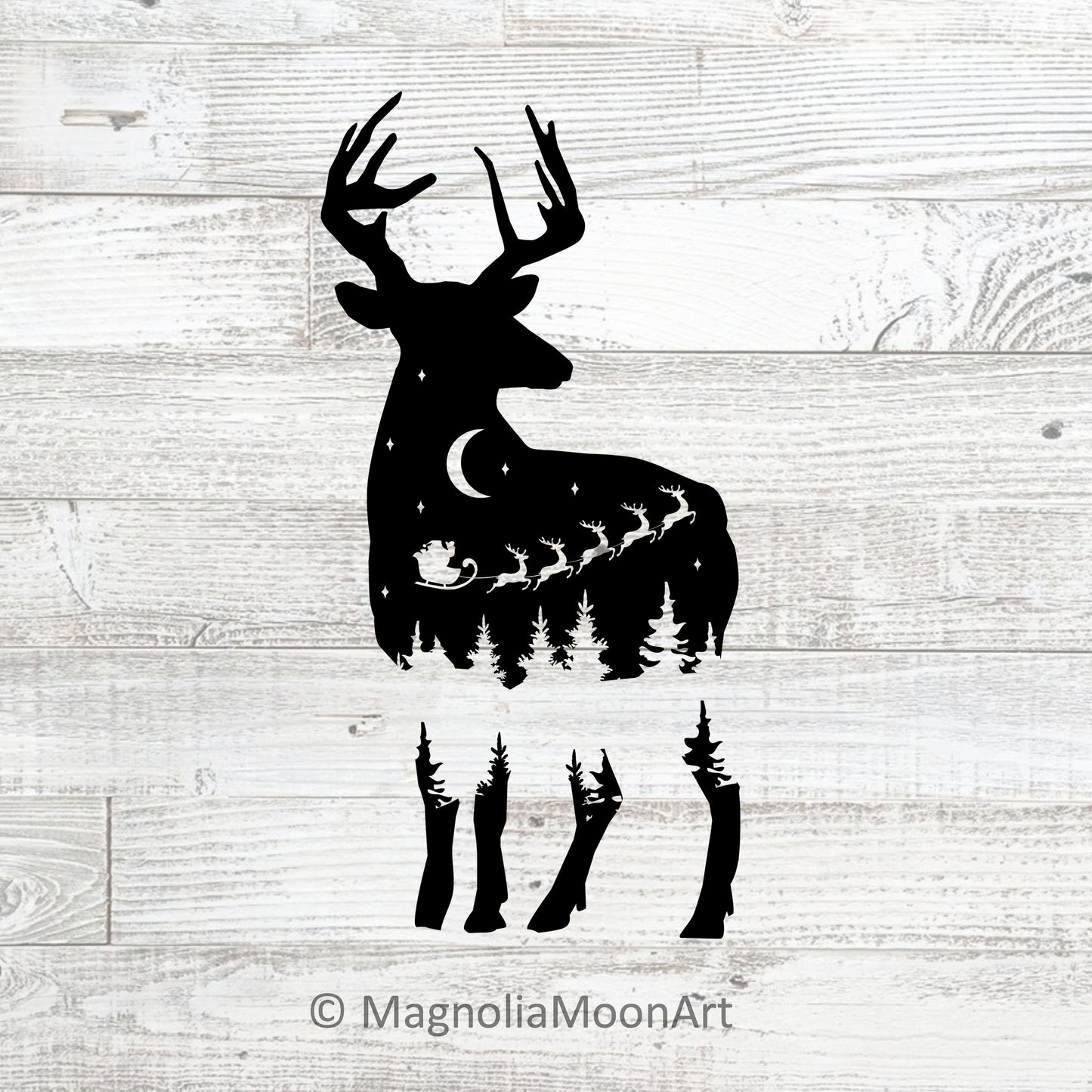 Deer, Stars, Santa Claus SVG