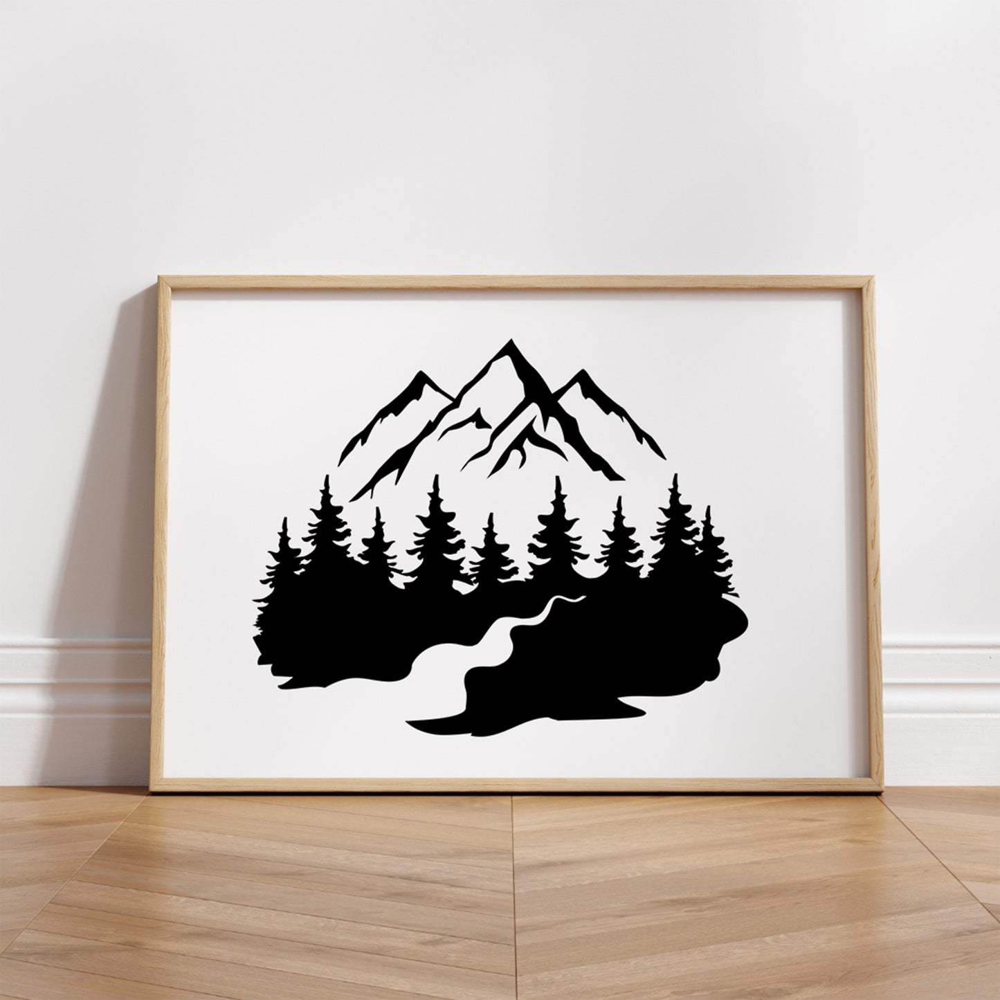 Mountain River Scene SVG