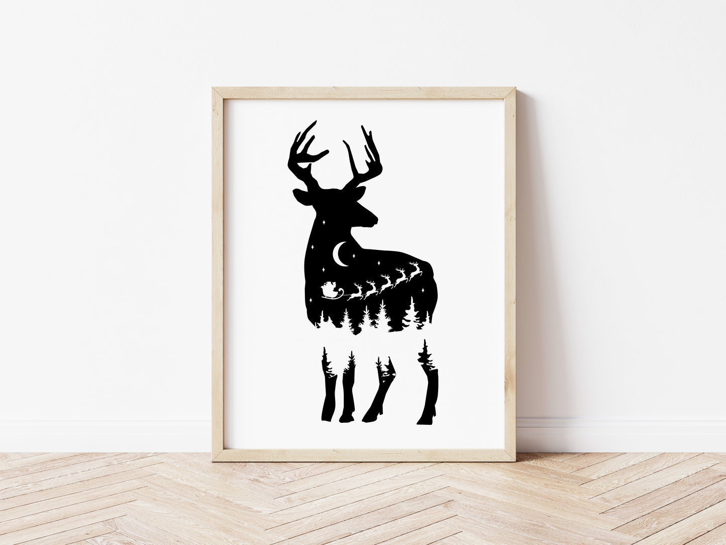 Deer, Stars, Santa Claus SVG