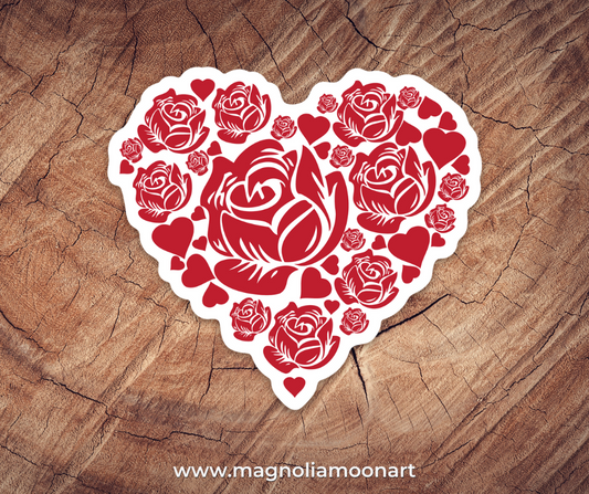 Rose Heart Sticker
