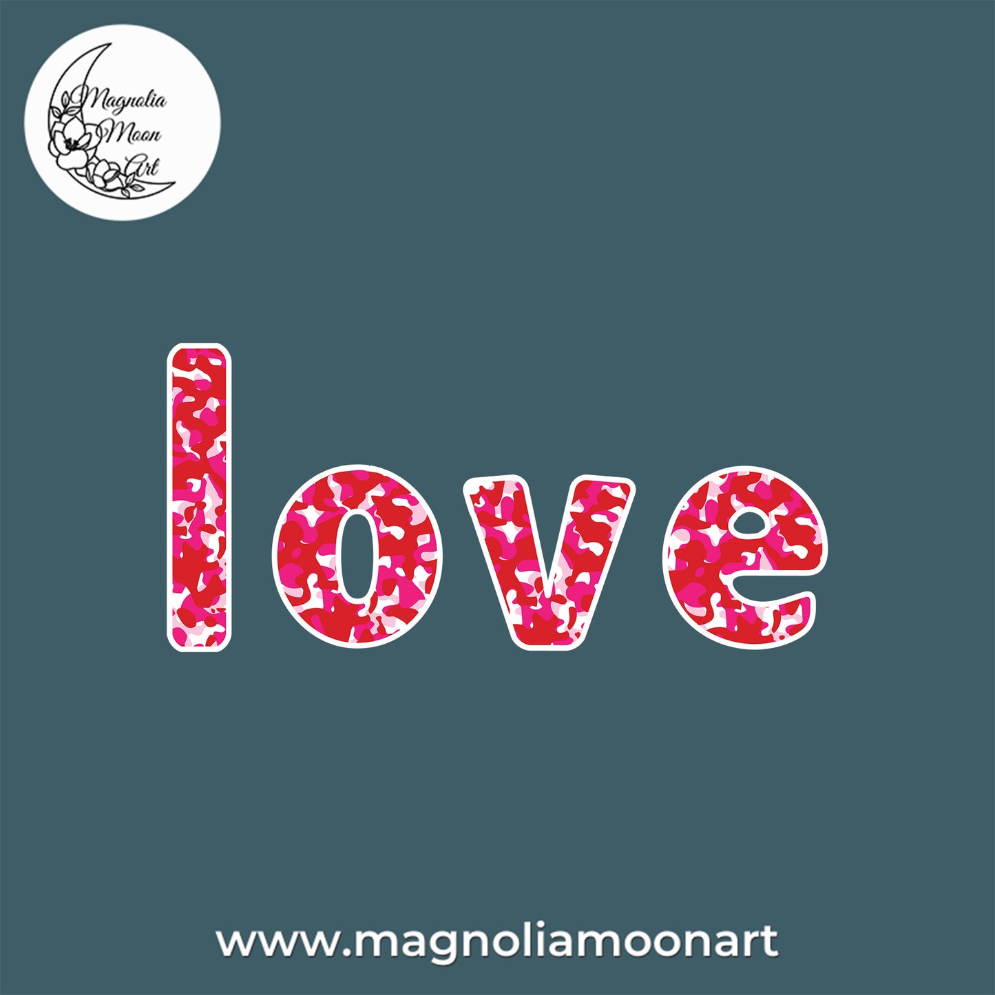 Pink Camo Love Text SVG