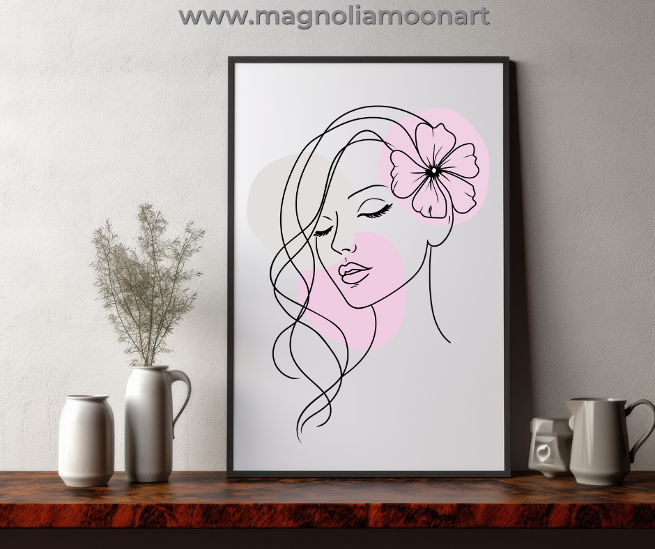Pretty Girl with Floral Hair SVG