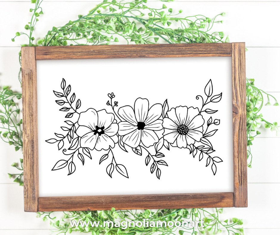 Flower Swag Border SVG