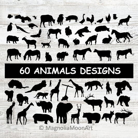 60 Animals Bundle SVG