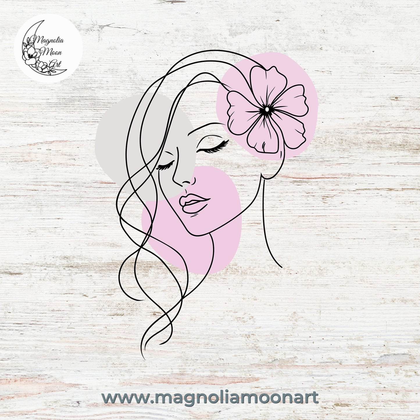 Pretty Girl with Floral Hair SVG