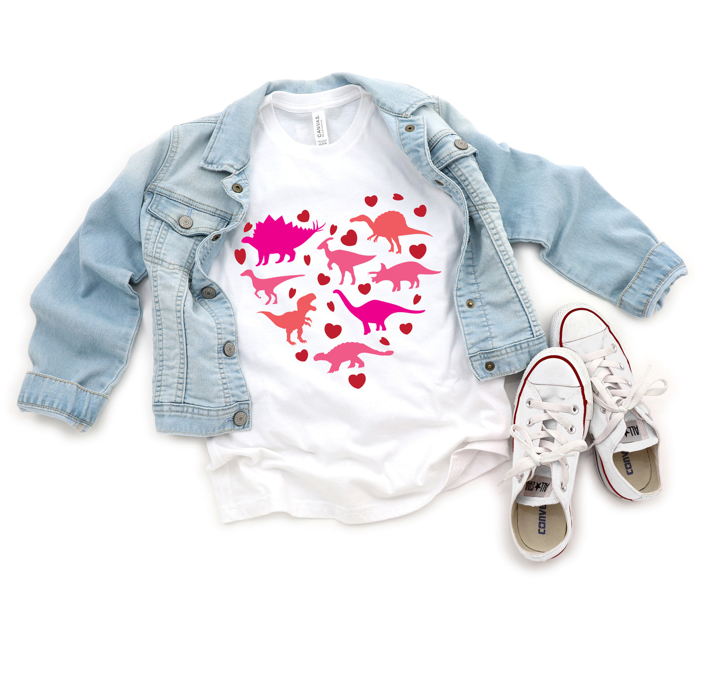 Pink Dino Heart SVG