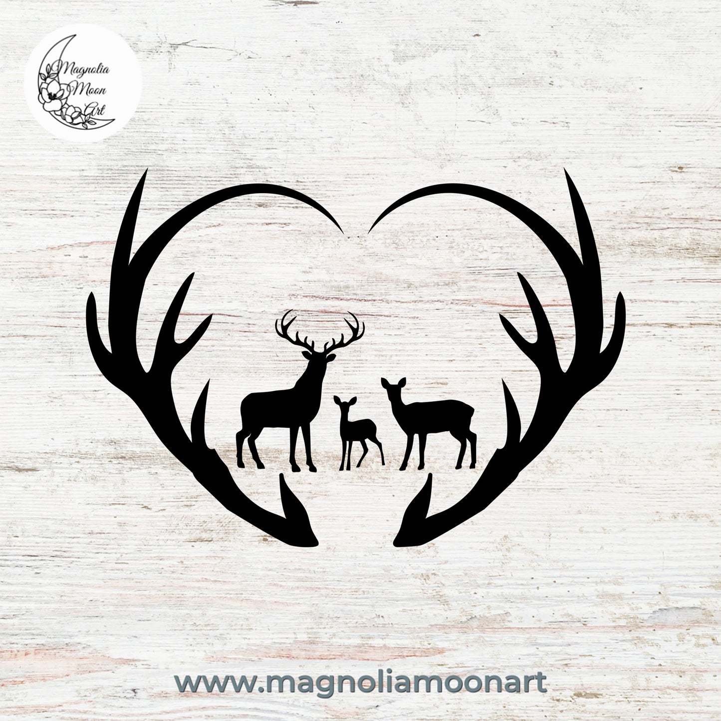 Deer Antlers Heart SVG