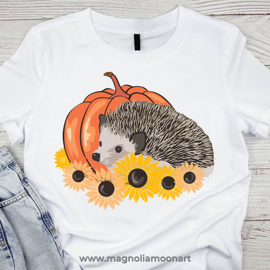 Hedgehog Pumpkins Fall PNG