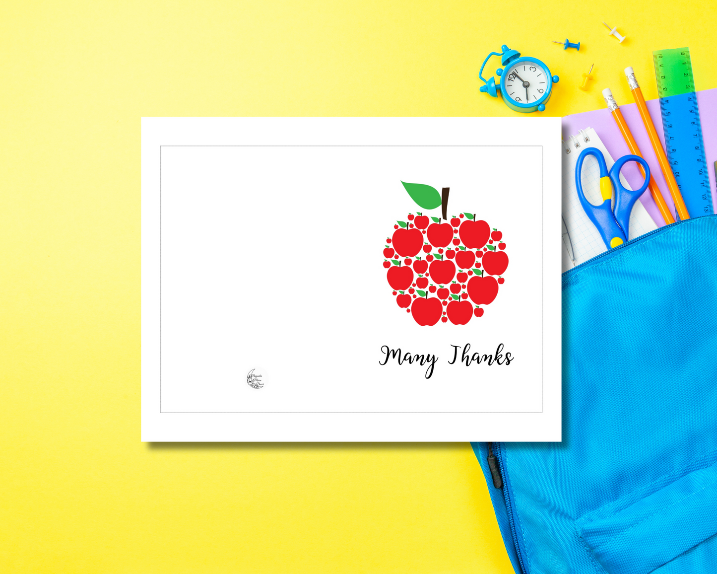 Many Thanks Apple Teacher Printable Card
