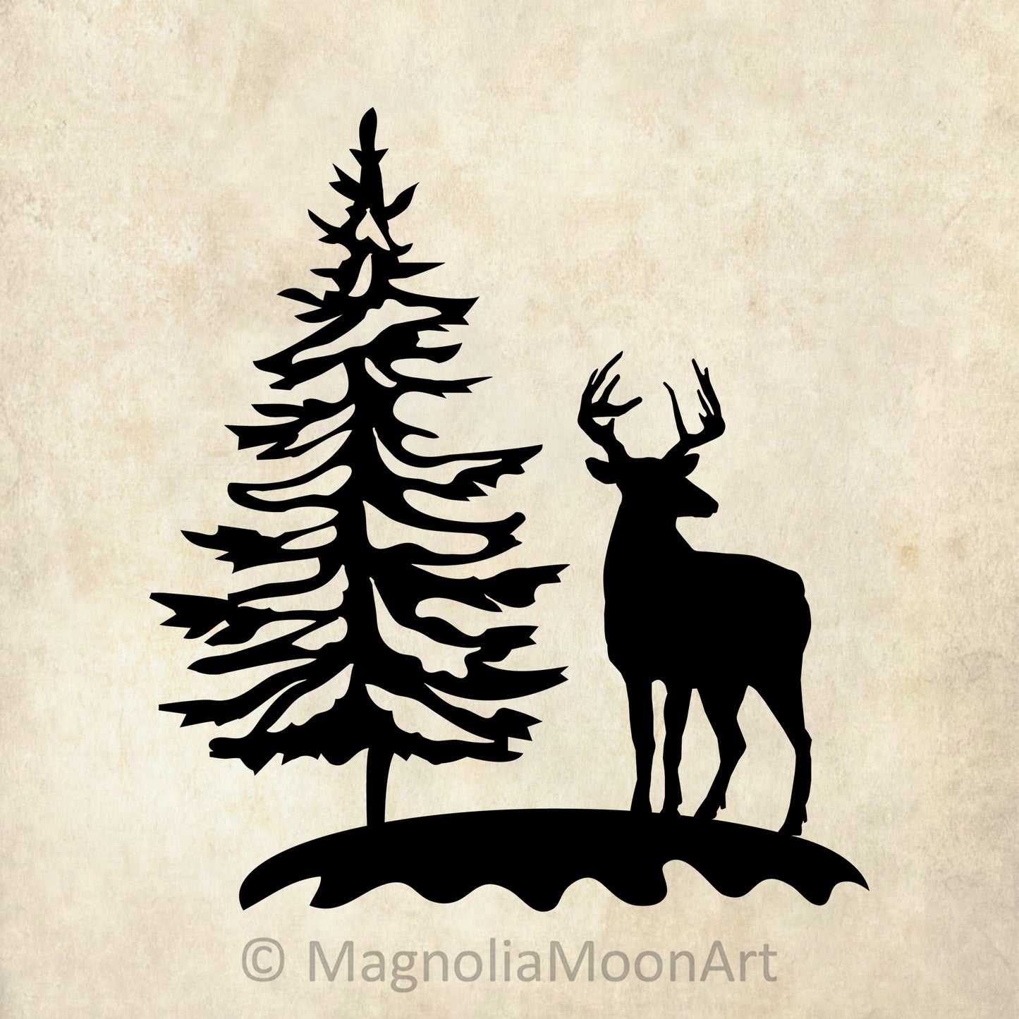 Christmas Deer and Tree SVG