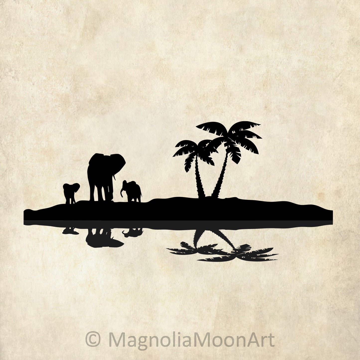 Elephant Family Reflection SVG