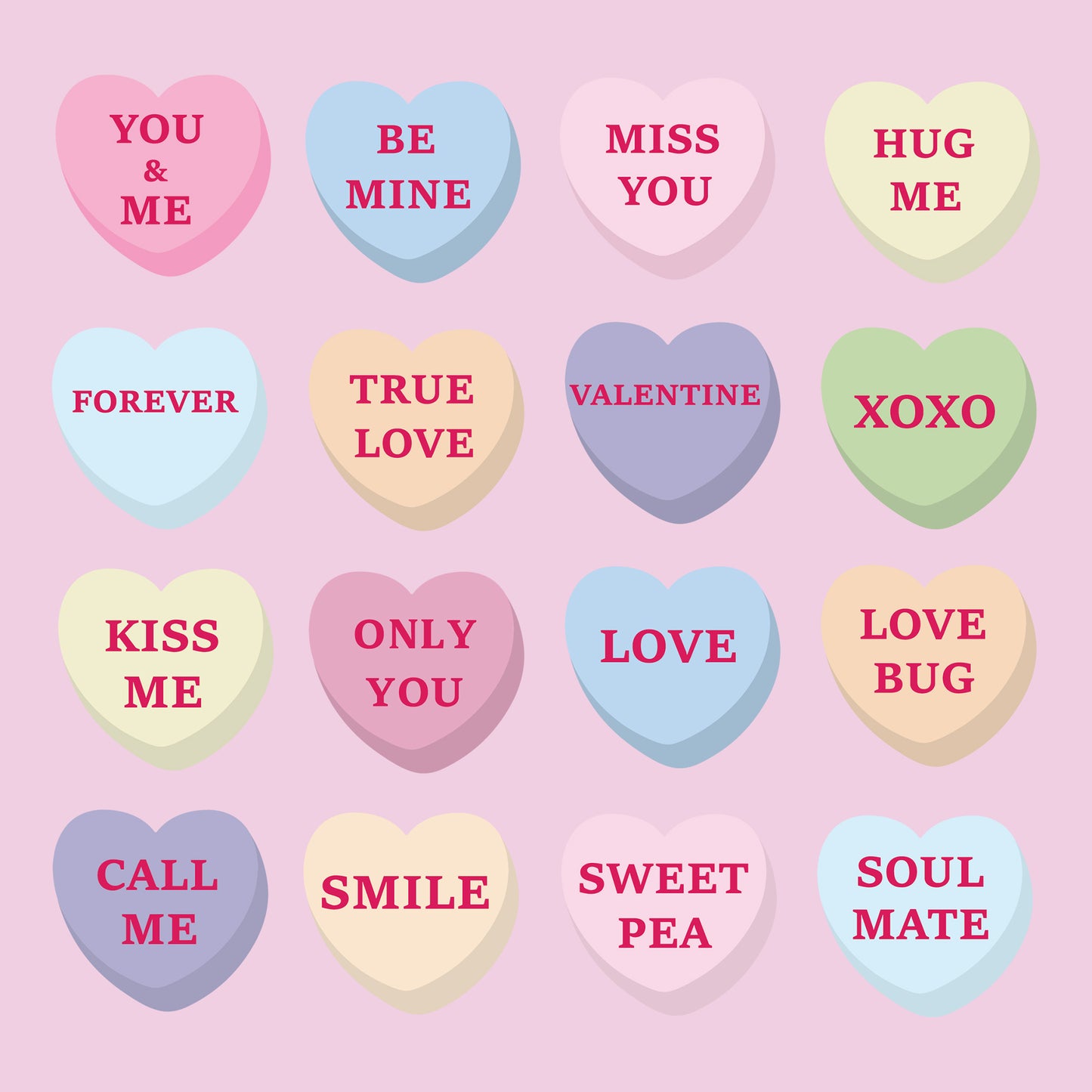Conversation Hearts Bundle SVG