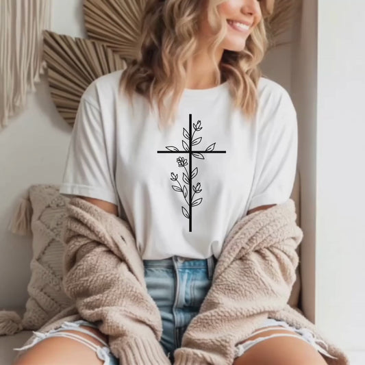 Floral Cross SVG