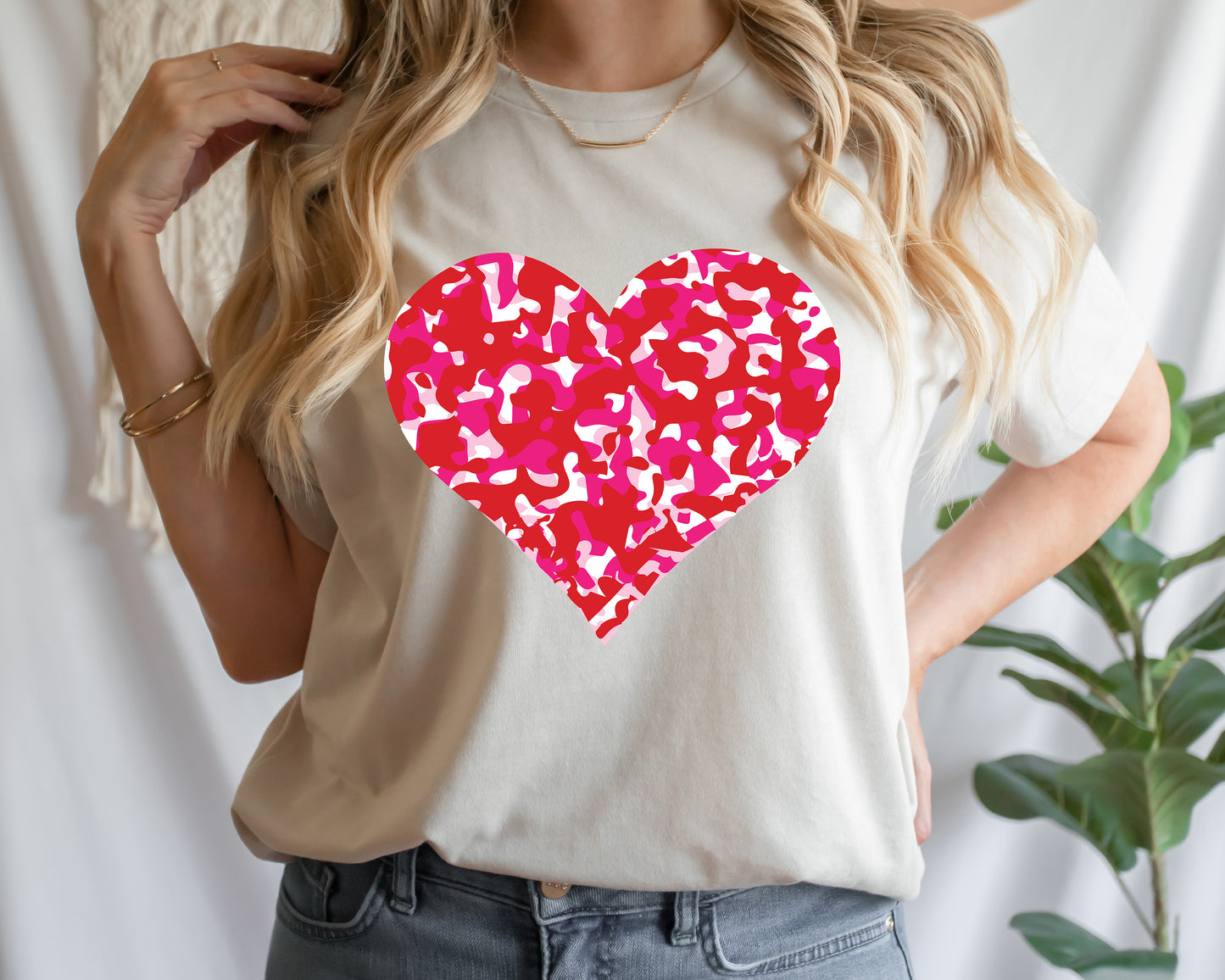 Camo Pink Heart PNG