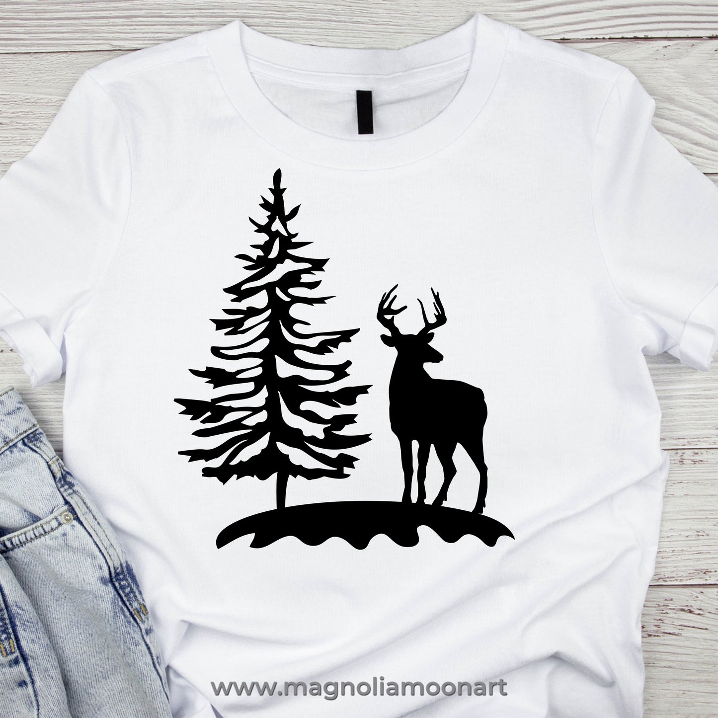 Christmas Deer and Tree SVG