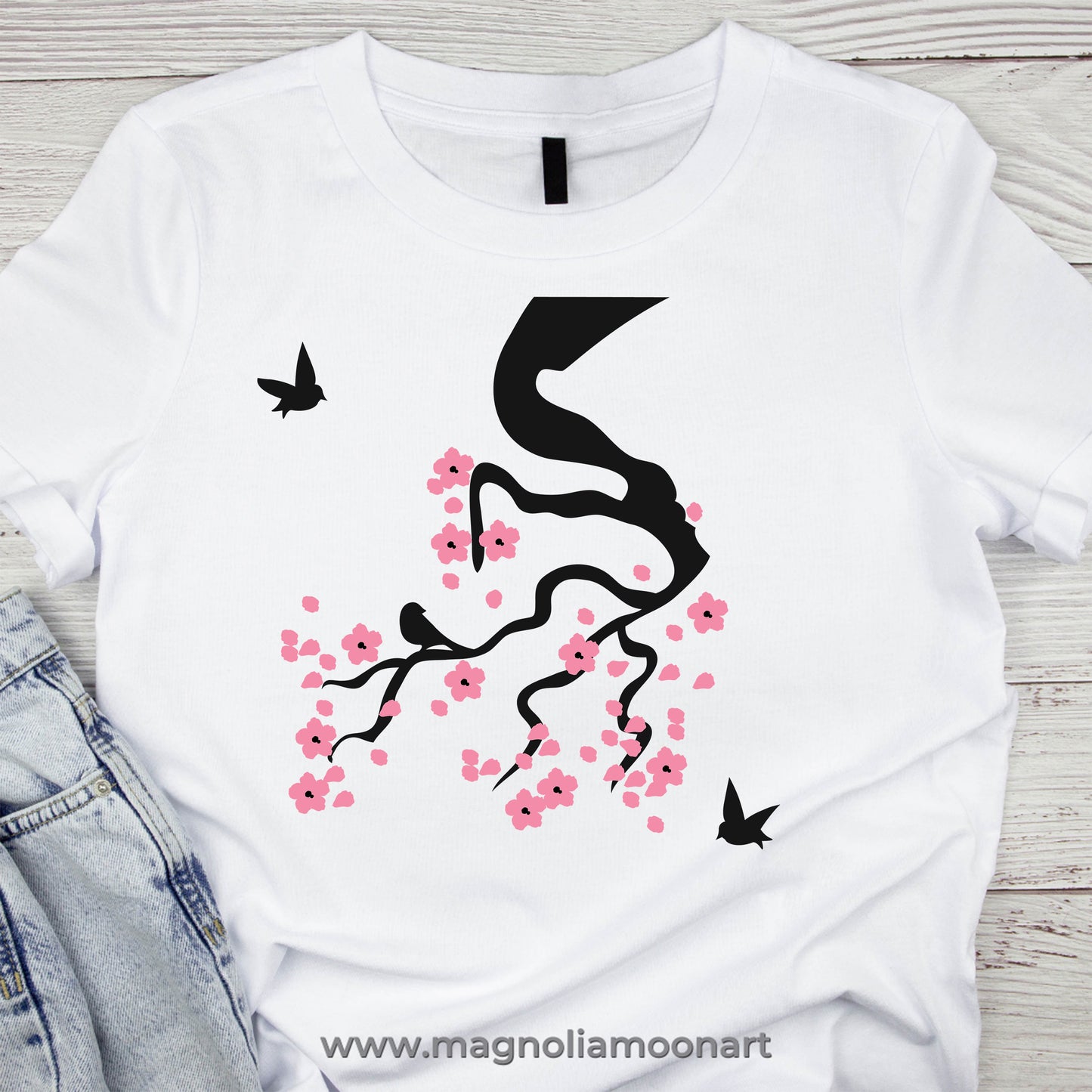 Cherry Blossom with Birds SVG