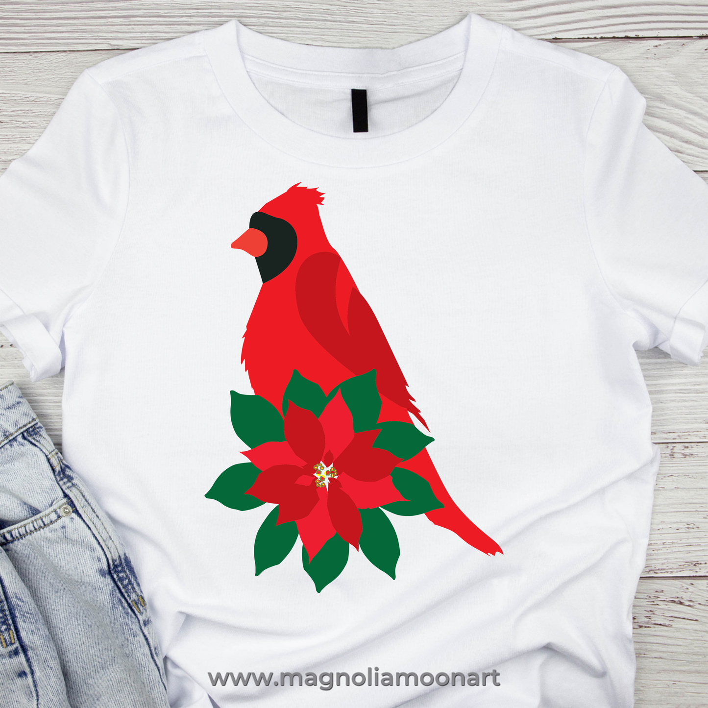 Cardinal and Poinsettia SVG