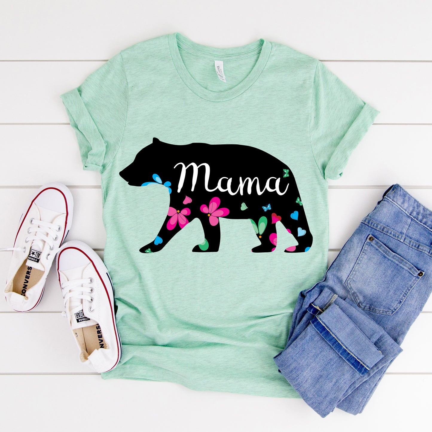Floral Mama Bear PNG