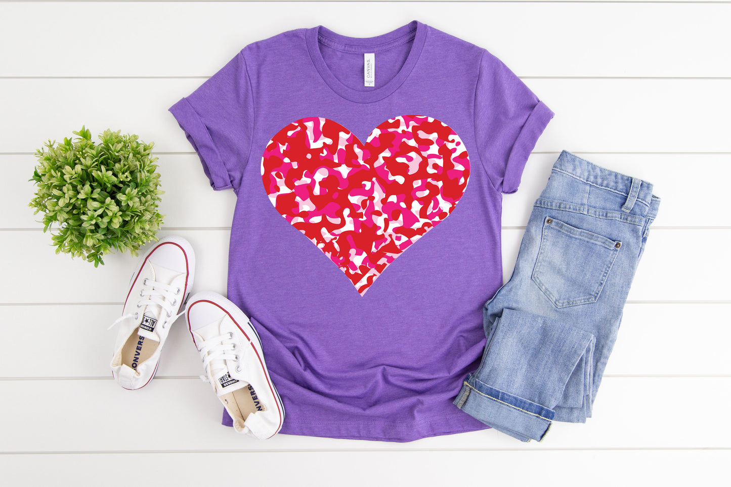 Camo Pink Heart PNG