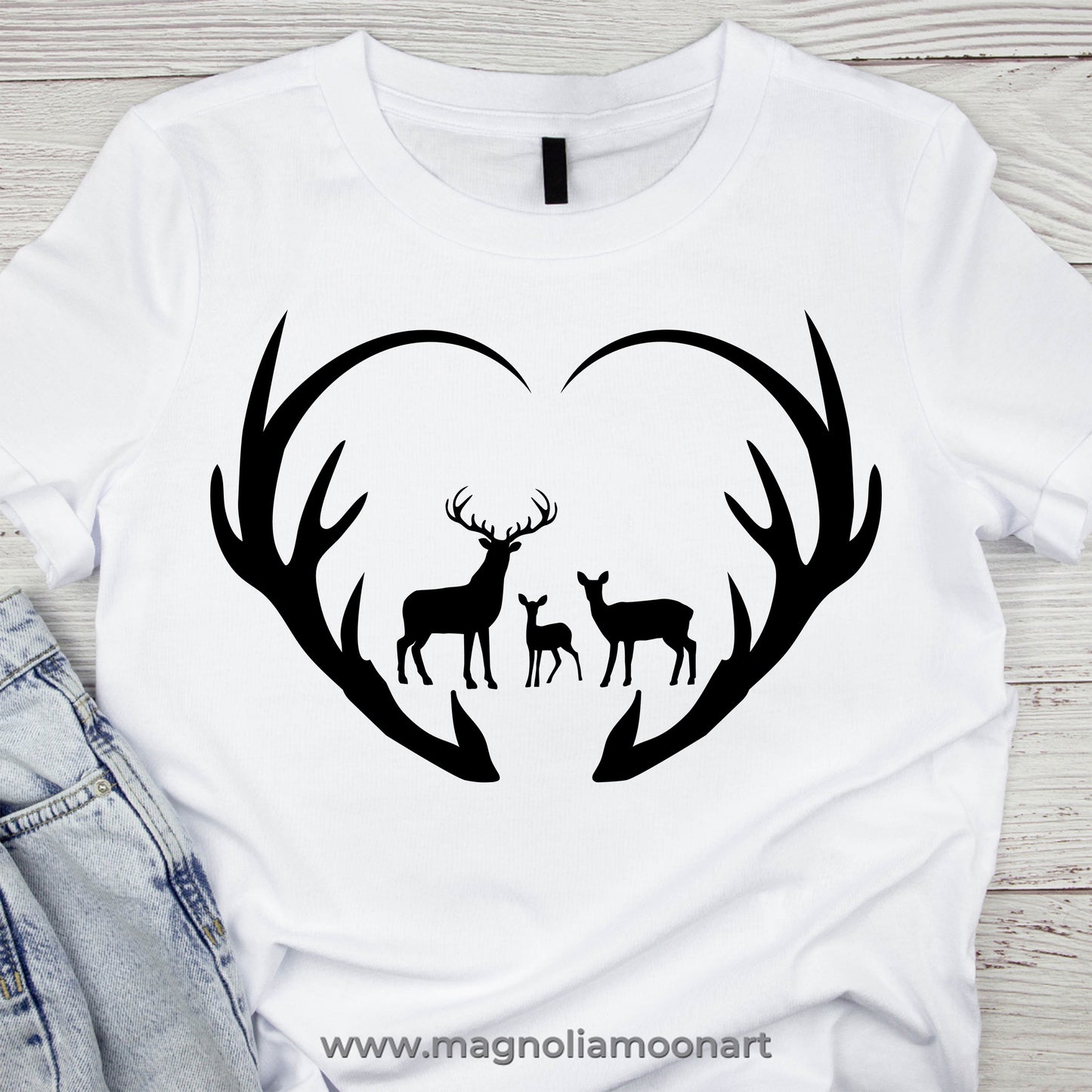 Deer Antlers Heart SVG
