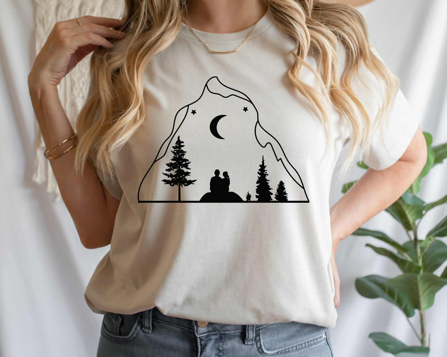 Valentine's Day Couple Camping and Stargazing in the Woods SVG