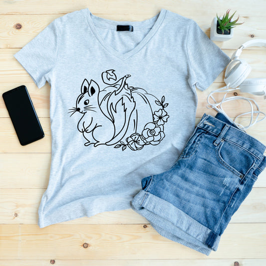 Squirrel and Floral Pumpkin SVG