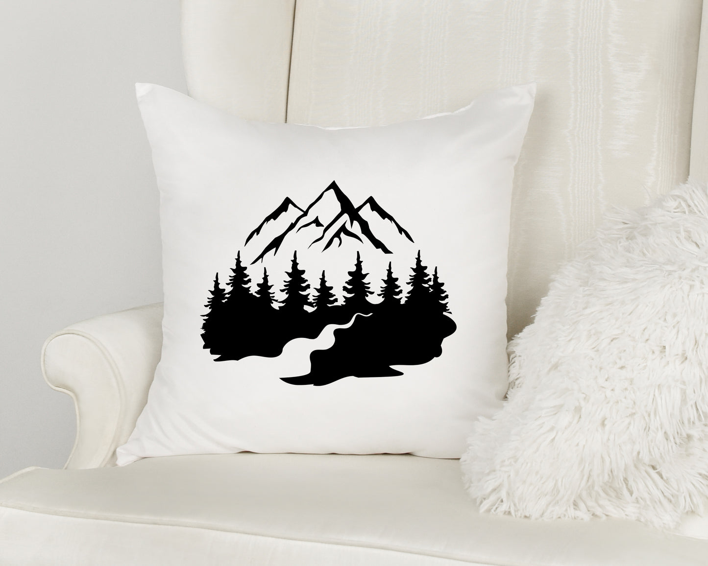 Mountain River Scene SVG