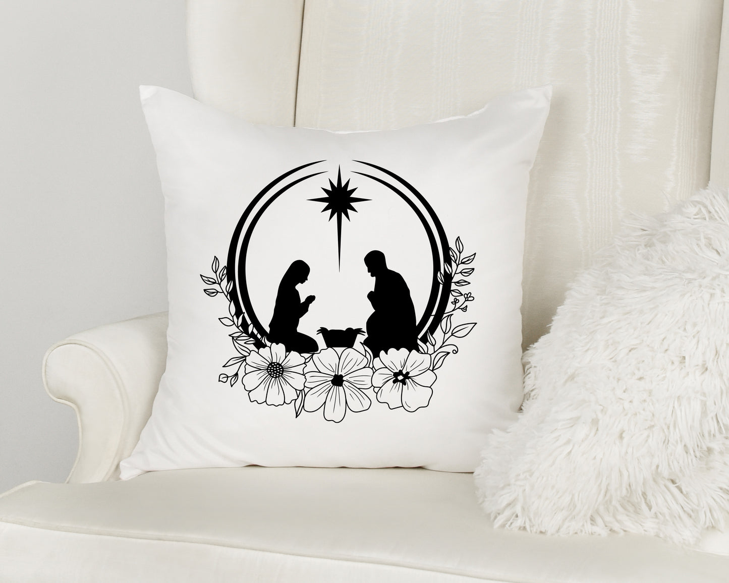 Floral Nativity SVG