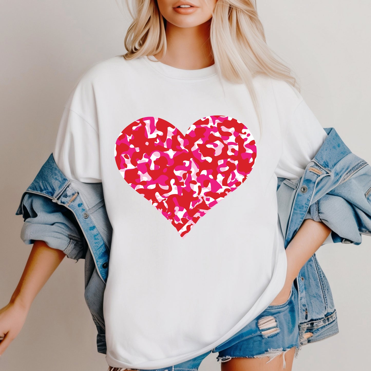 Camo Pink Heart PNG